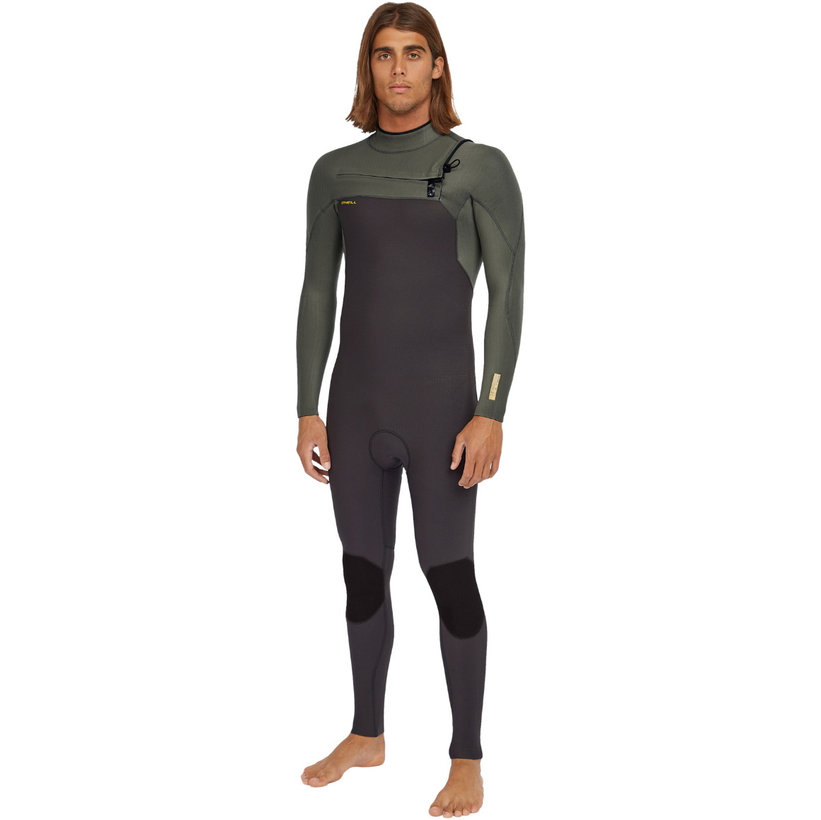 2025 O'Neill Heren Hyperfreak 3/2+mm Borst Ritssluiting Wetsuit 5343 - Arabica / Chimera